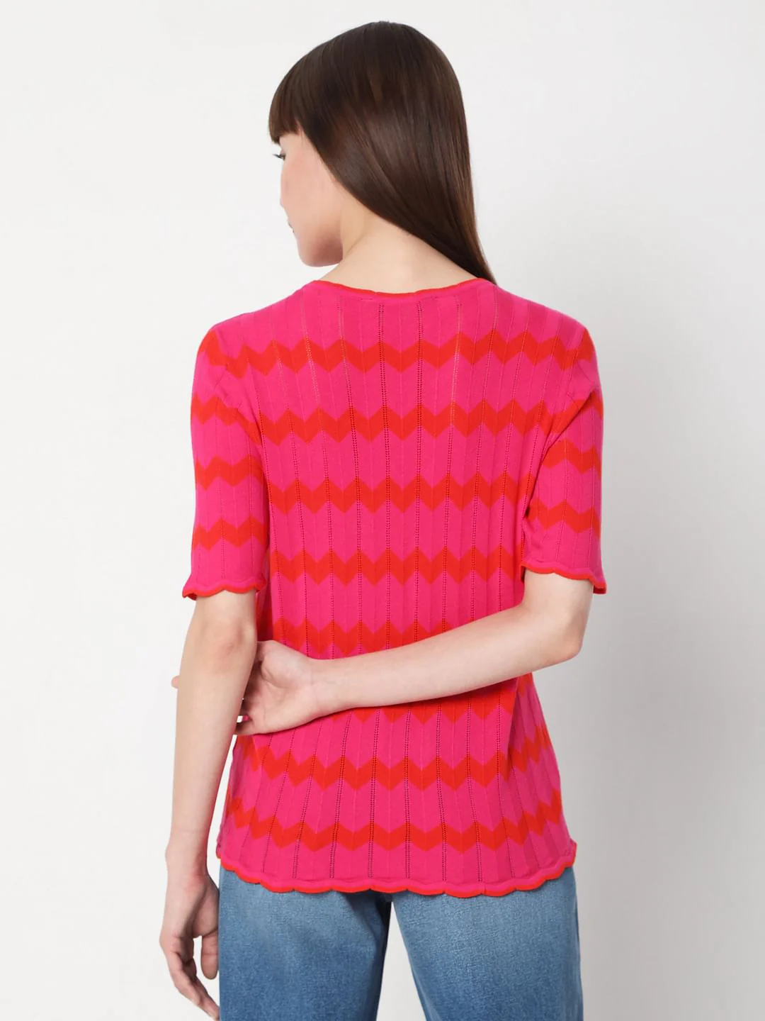 Fuschia Pink Knit Top - Image 4