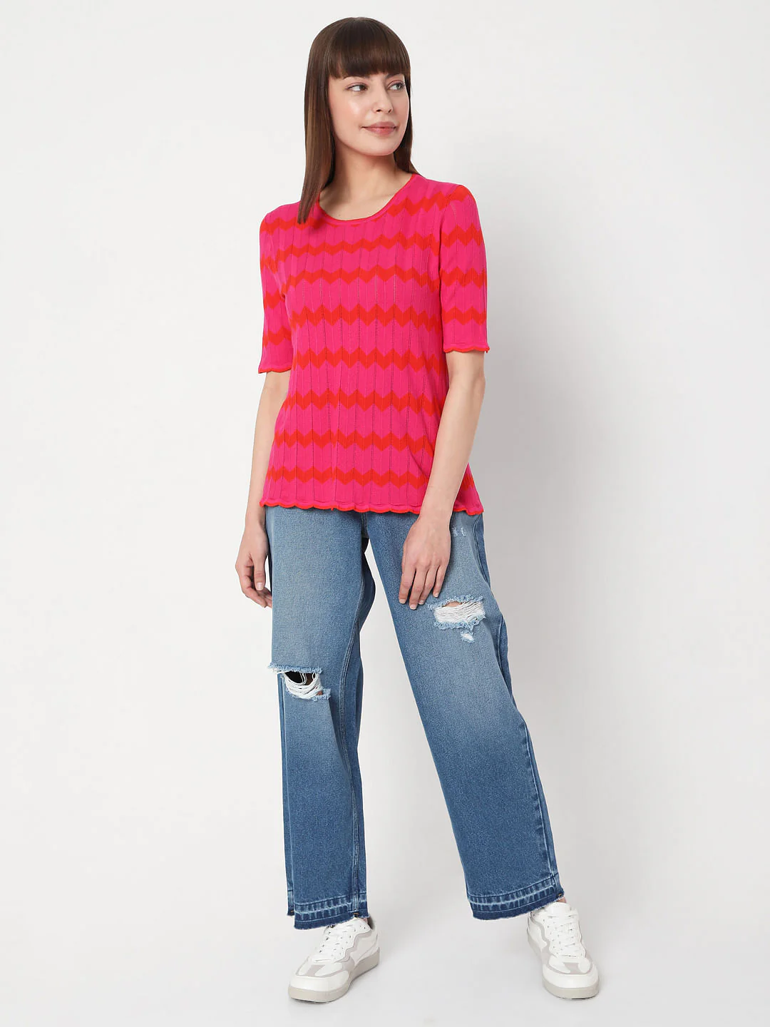 Fuschia Pink Knit Top - Image 5