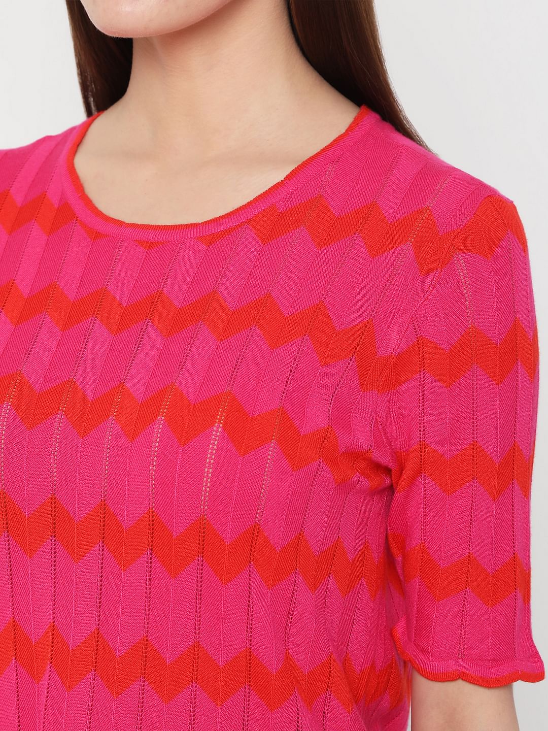 Fuschia Pink Knit Top - Image 6