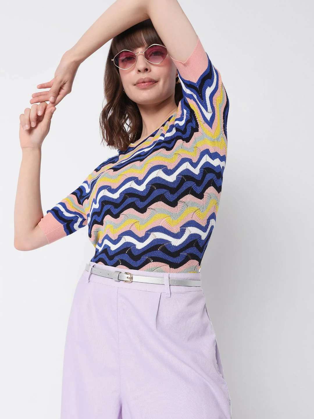Blue Knit Top