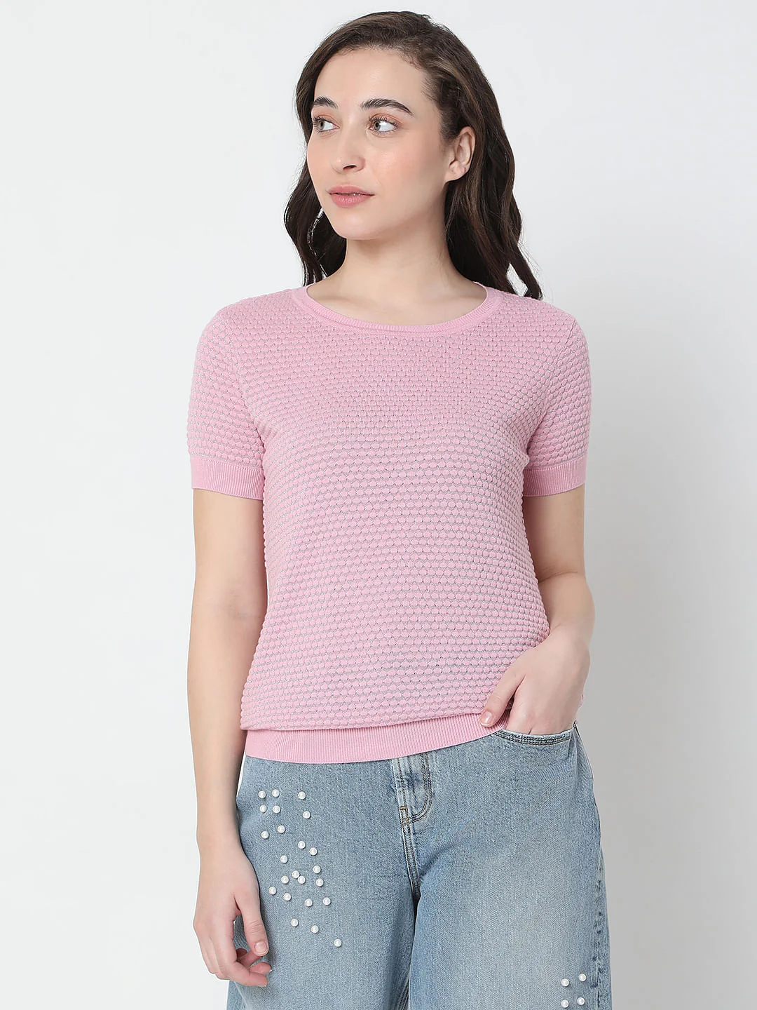 Lilac Textured Sweater - Image 2