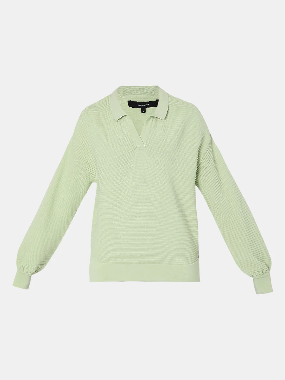 Light Green Striped Co-Ord Set Polo T-Shirt - Image 7