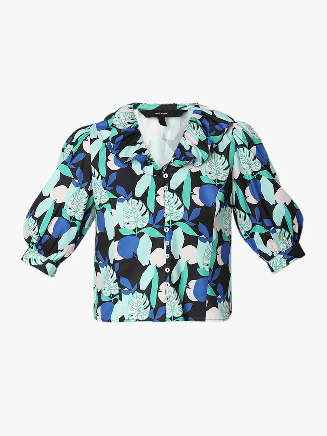 Black Tropical Print Top - Image 7