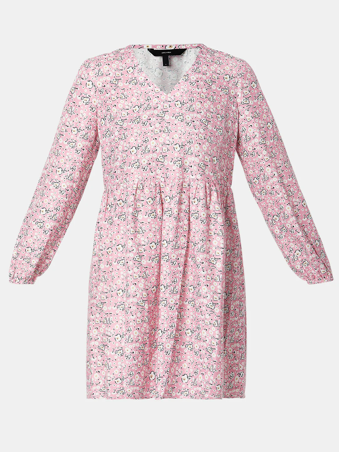 Pink Floral Print Mini Dress - Image 7