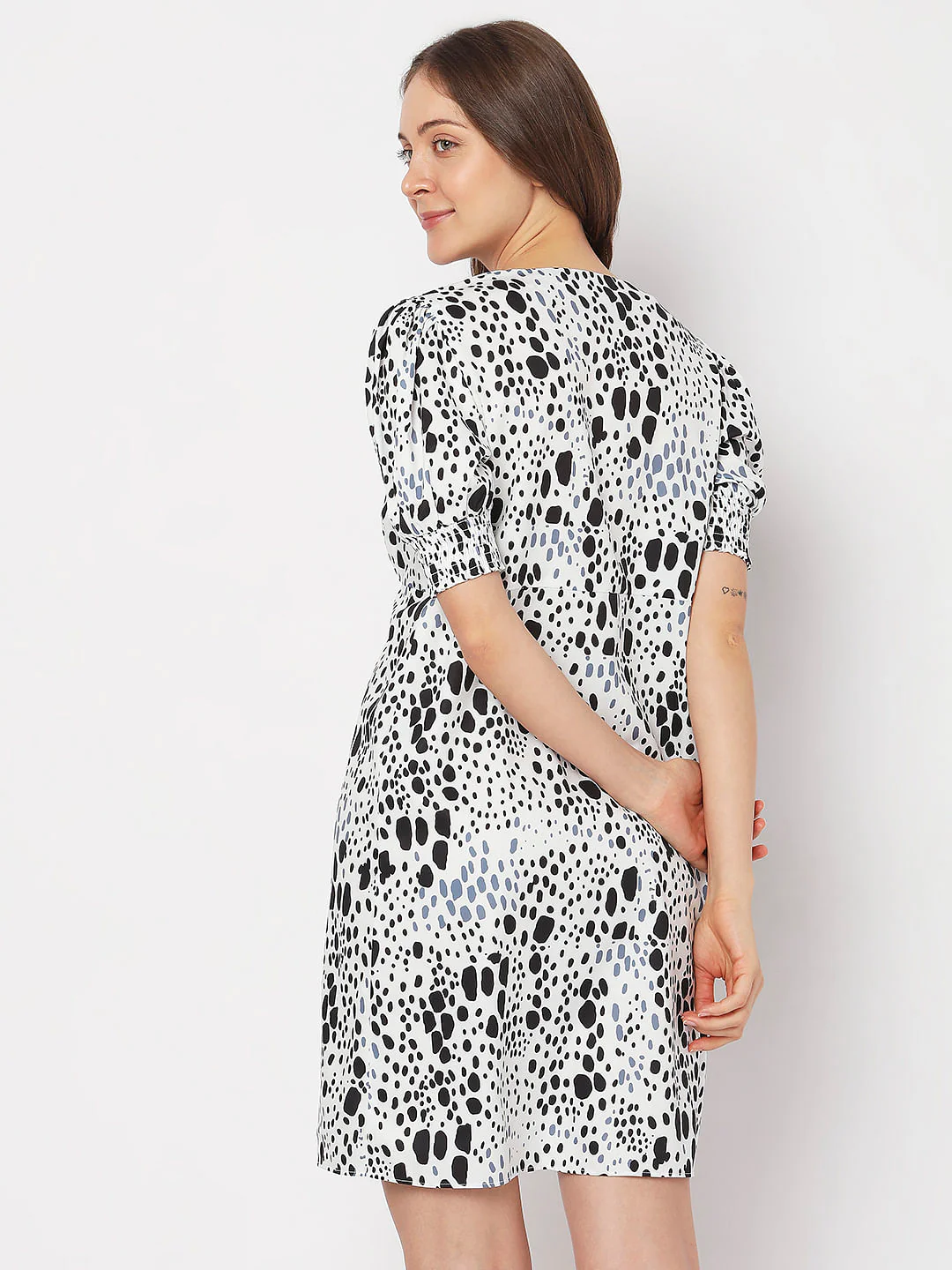Black & White Printed Dress - Image 4