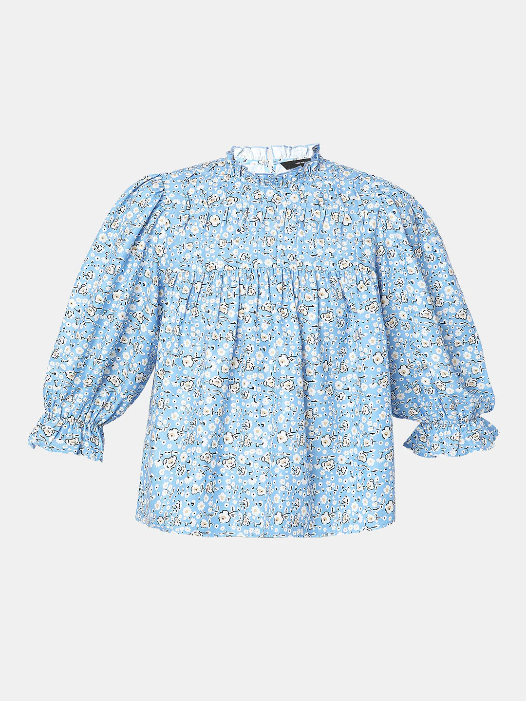 Blue Floral Print Top - Image 7