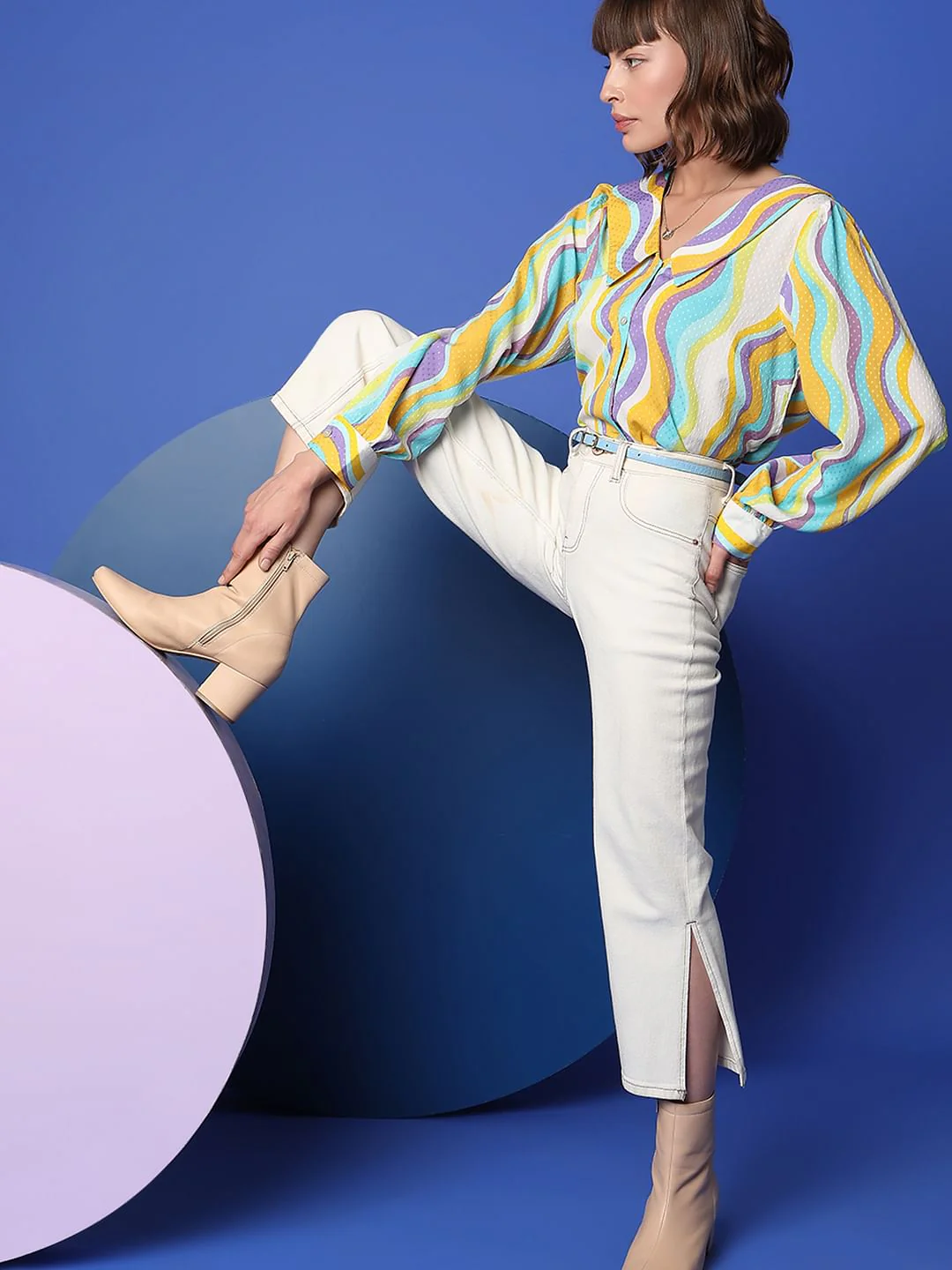 Multi-Colour Abstract Print Shirt