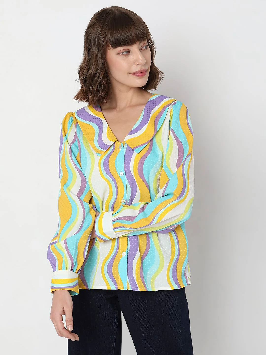 Multi-Colour Abstract Print Shirt - Image 2