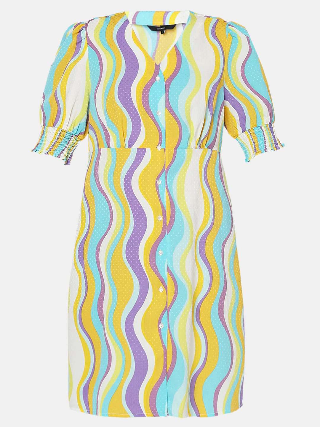Blue Abstract Print Mini Dress - Image 7
