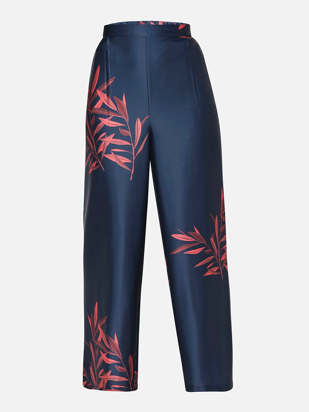 Navy Blue High Rise Floral Co-Ord Set Pants - Image 7