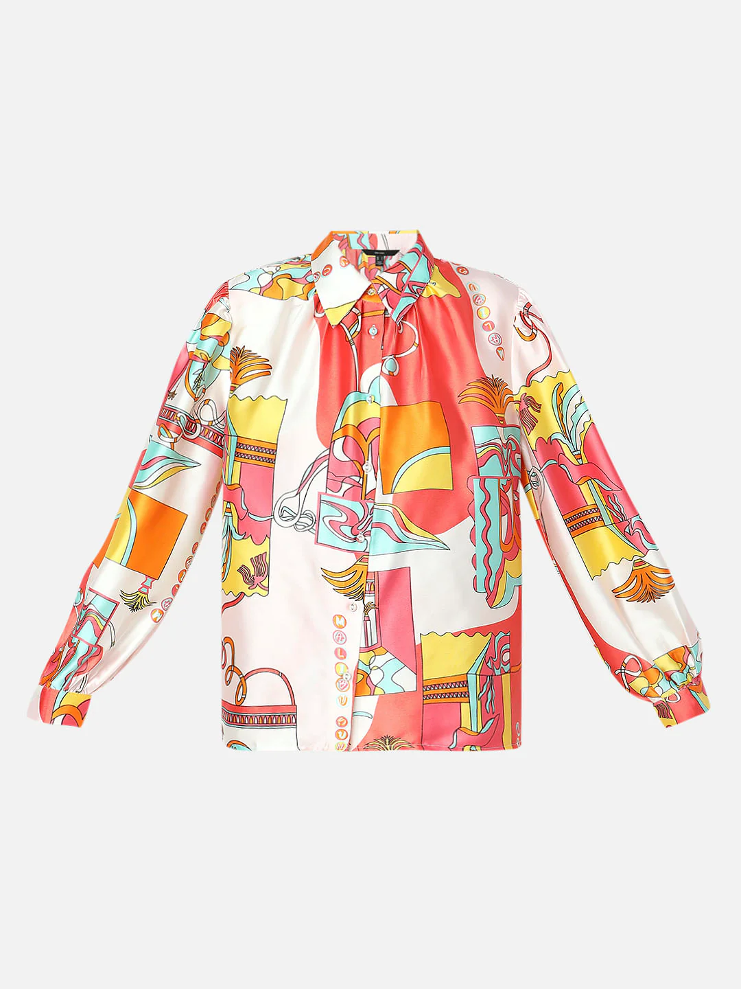 Orange Abstract Print Co-Ord Shirt - Image 7