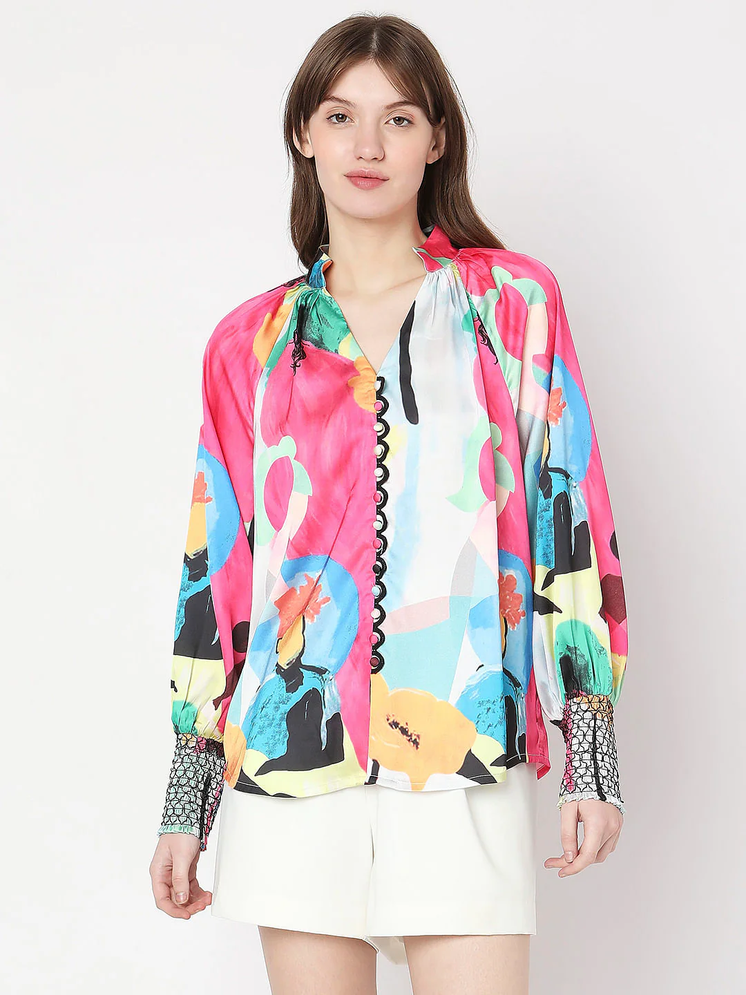 Pink Abstract Print Shirt - Image 2