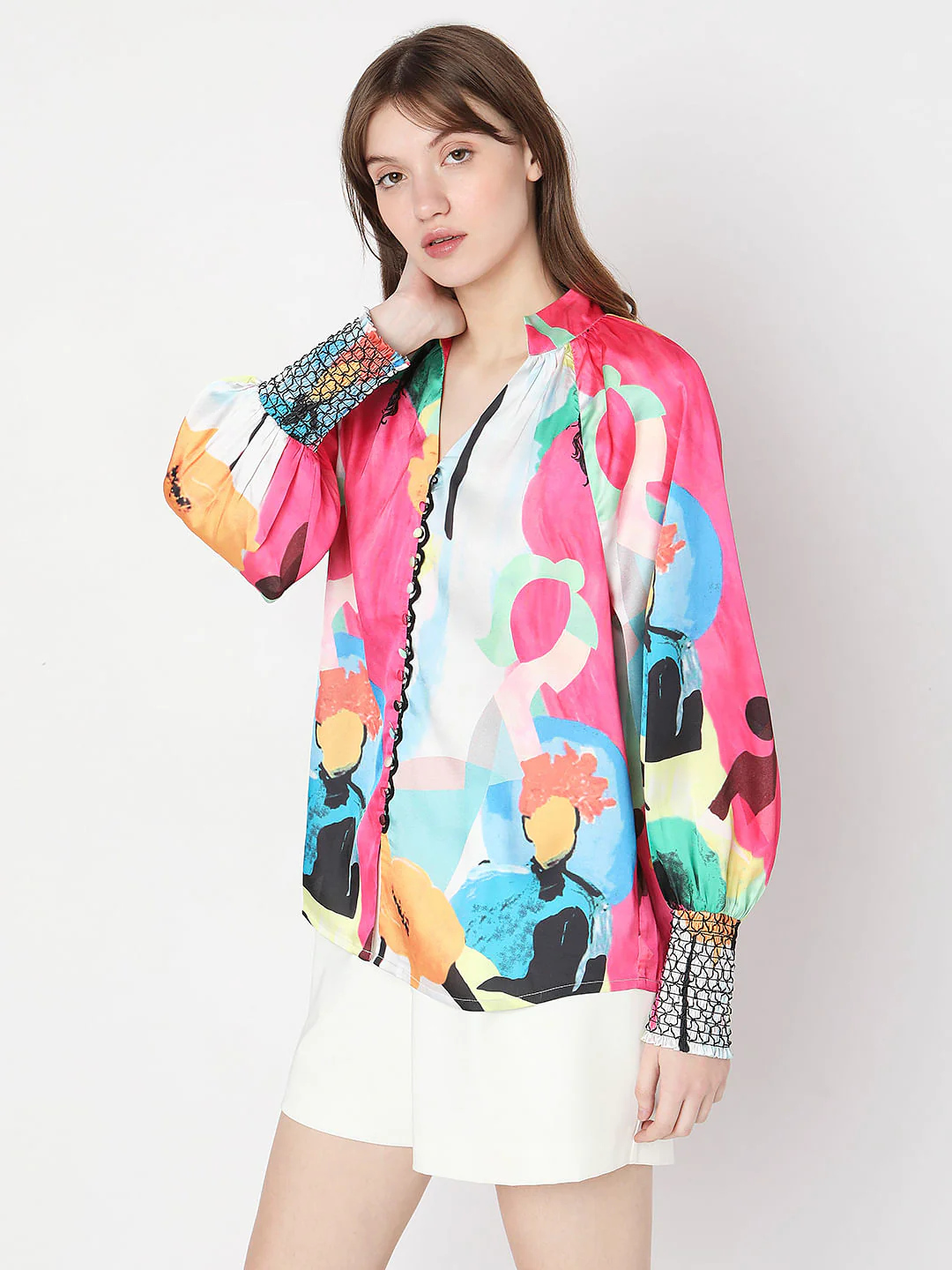 Pink Abstract Print Shirt - Image 3