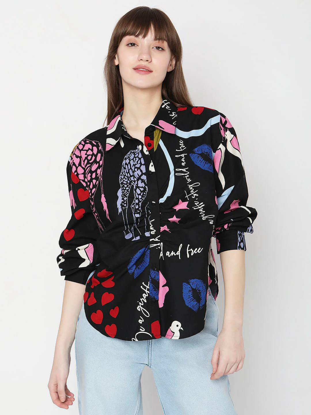 Black Abstract Print Shirt - Image 2