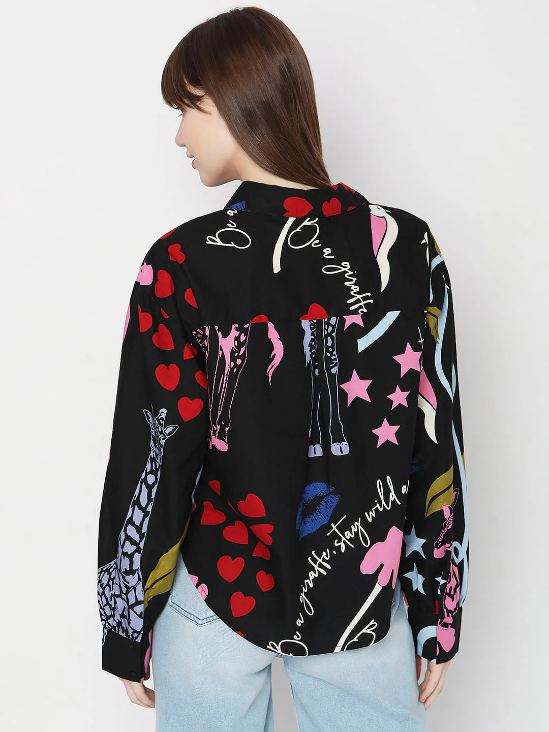 Black Abstract Print Shirt - Image 4