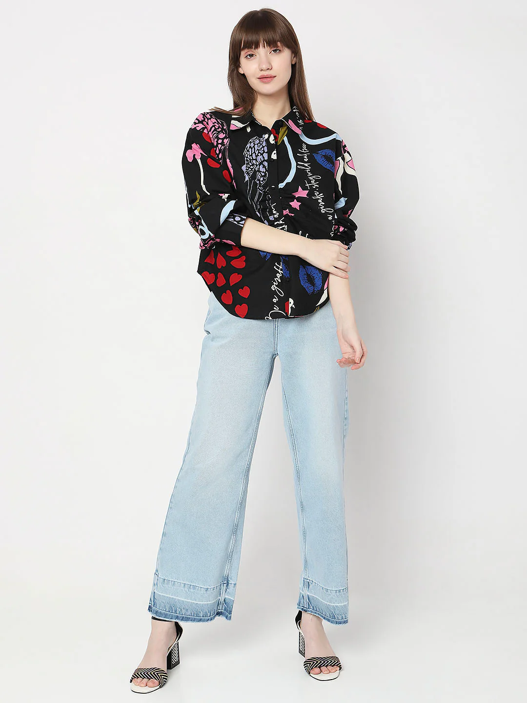 Black Abstract Print Shirt - Image 5