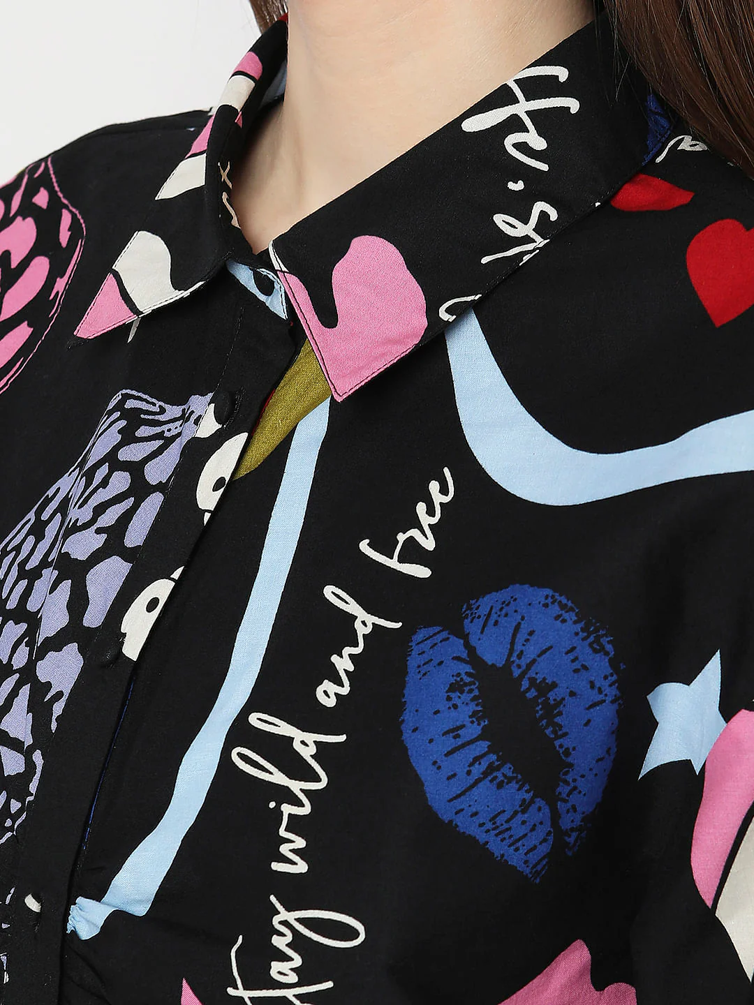 Black Abstract Print Shirt - Image 8