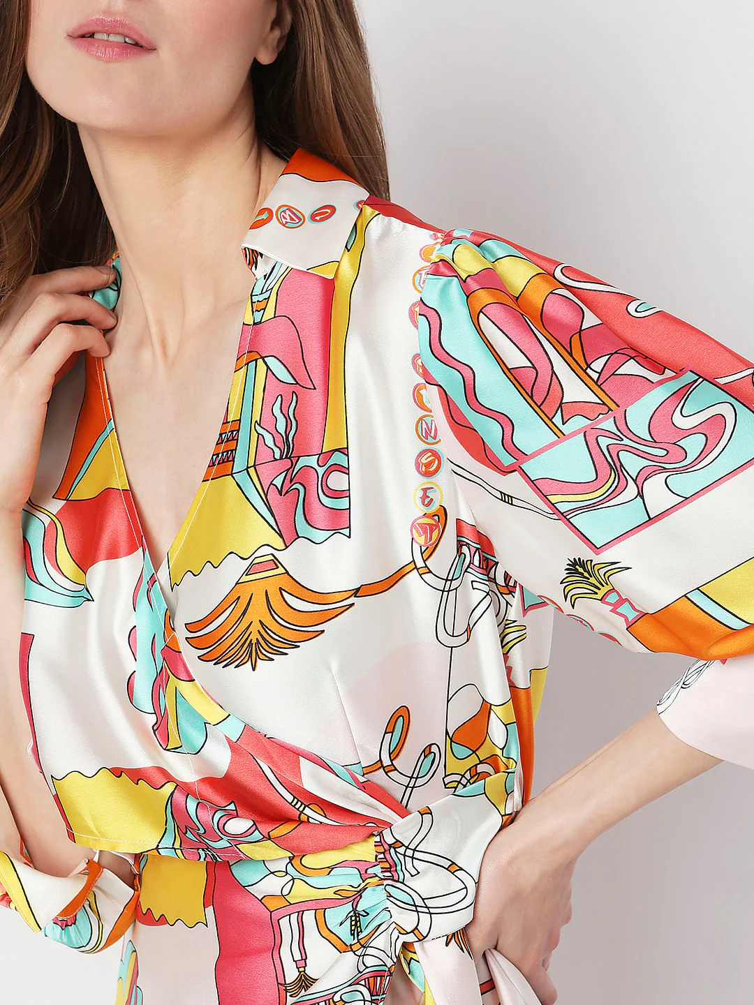Orange Abstract Print Mini Dress - Image 6