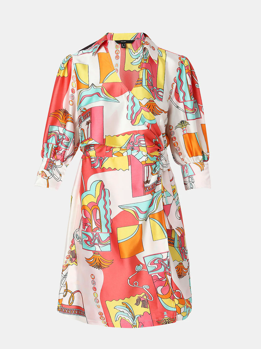 Orange Abstract Print Mini Dress - Image 7