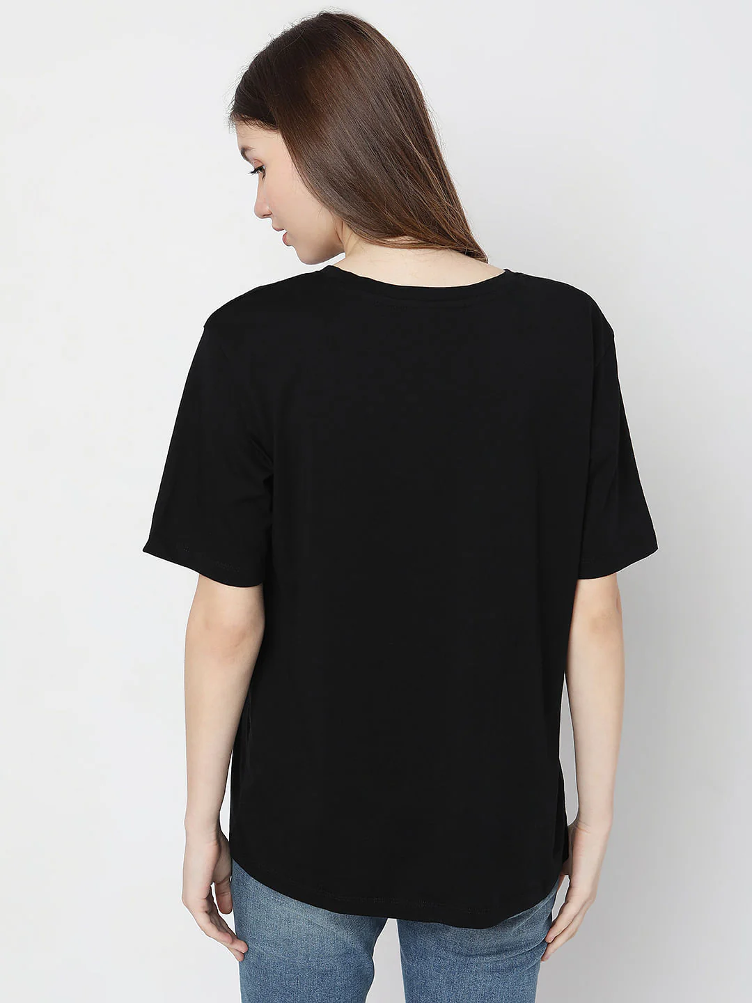 Black Embellished Text Print T-Shirt - Image 4