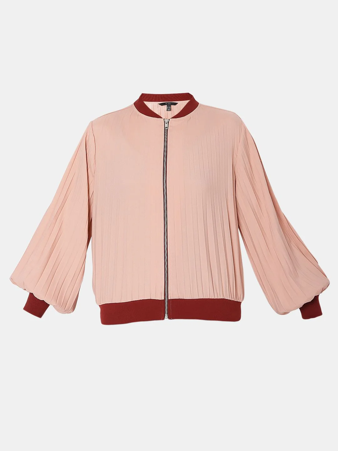 Pink Pleated Bomber Jacket - Image 7