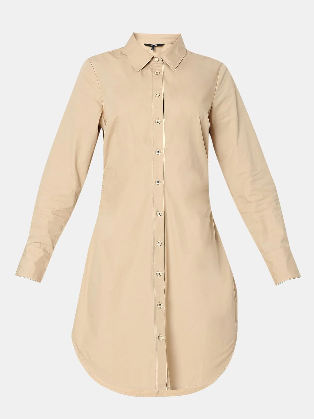 Beige Cotton Shirt Dress - Image 7