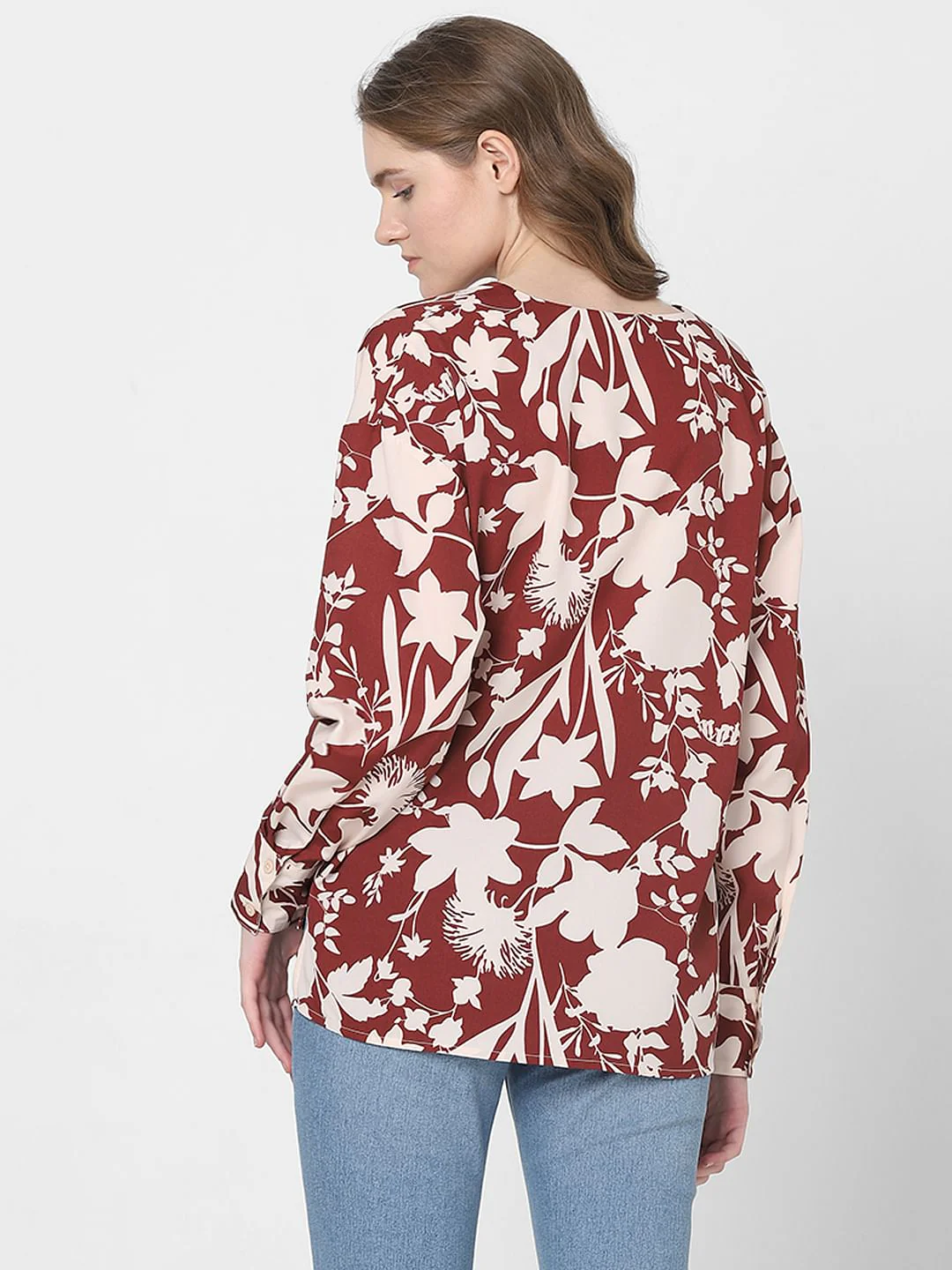 Beige Floral Print Top - Image 4