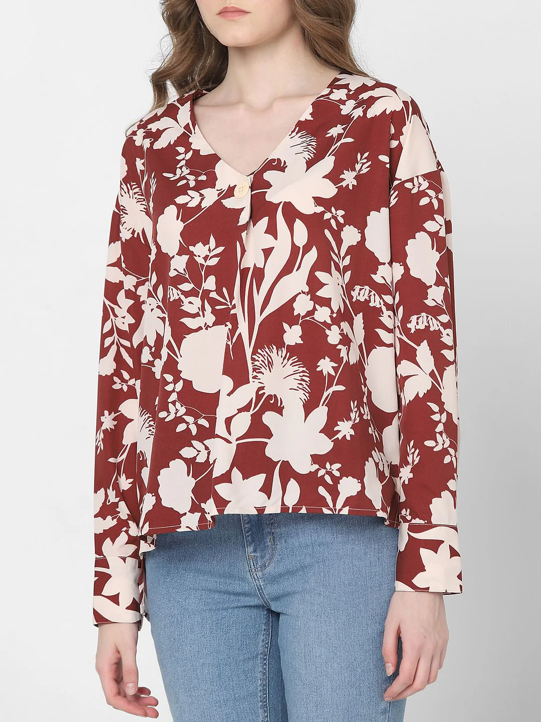 Beige Floral Print Top - Image 6