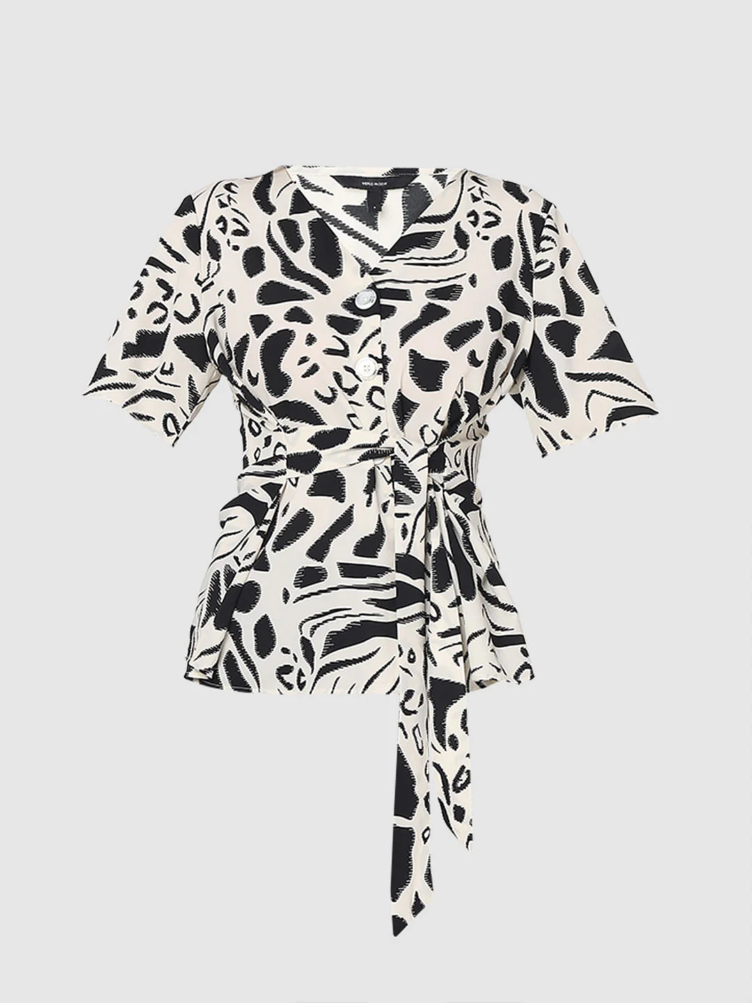 Black Abstract Print Top - Image 7