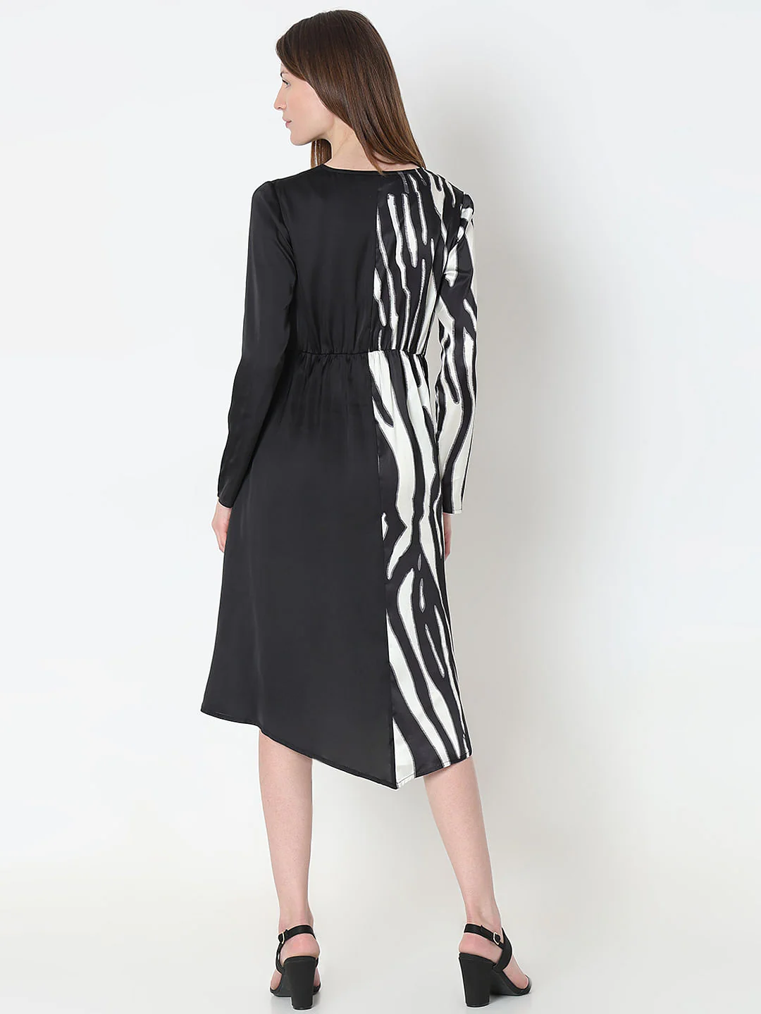Black Zebra Print Wrap Dress - Image 4