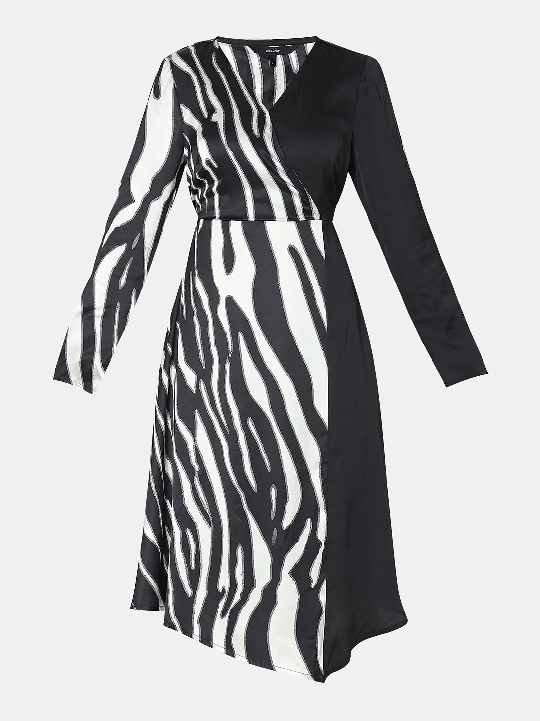 Black Zebra Print Wrap Dress - Image 6