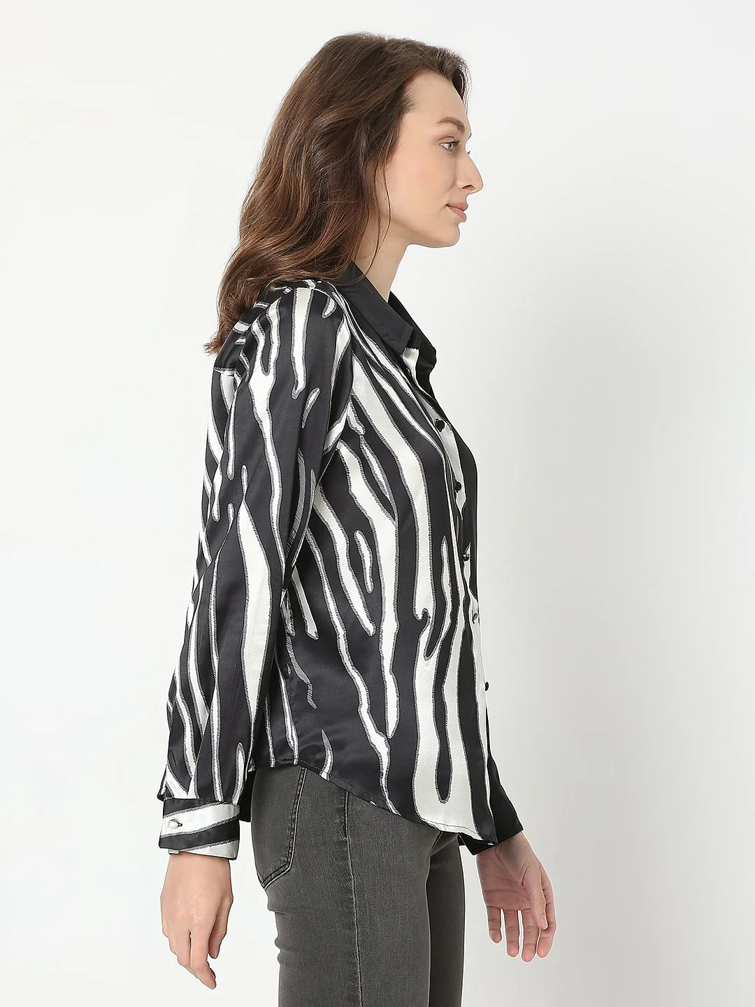 Black Printed Shirt - Image 3