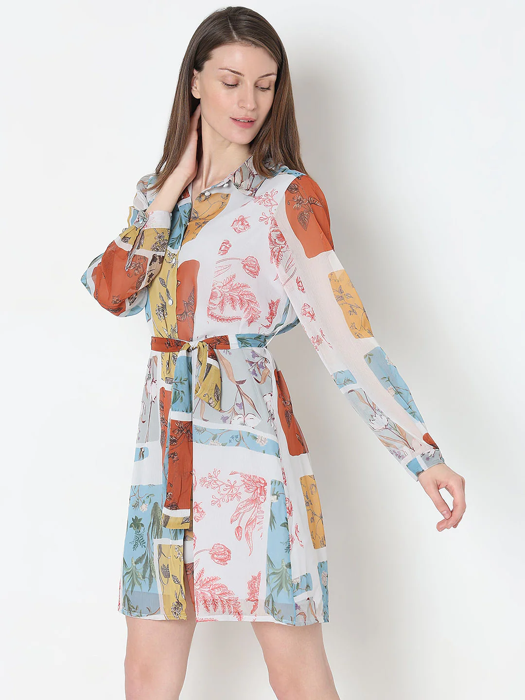 Multi-Colour Printed Shirt Dress - Image 3