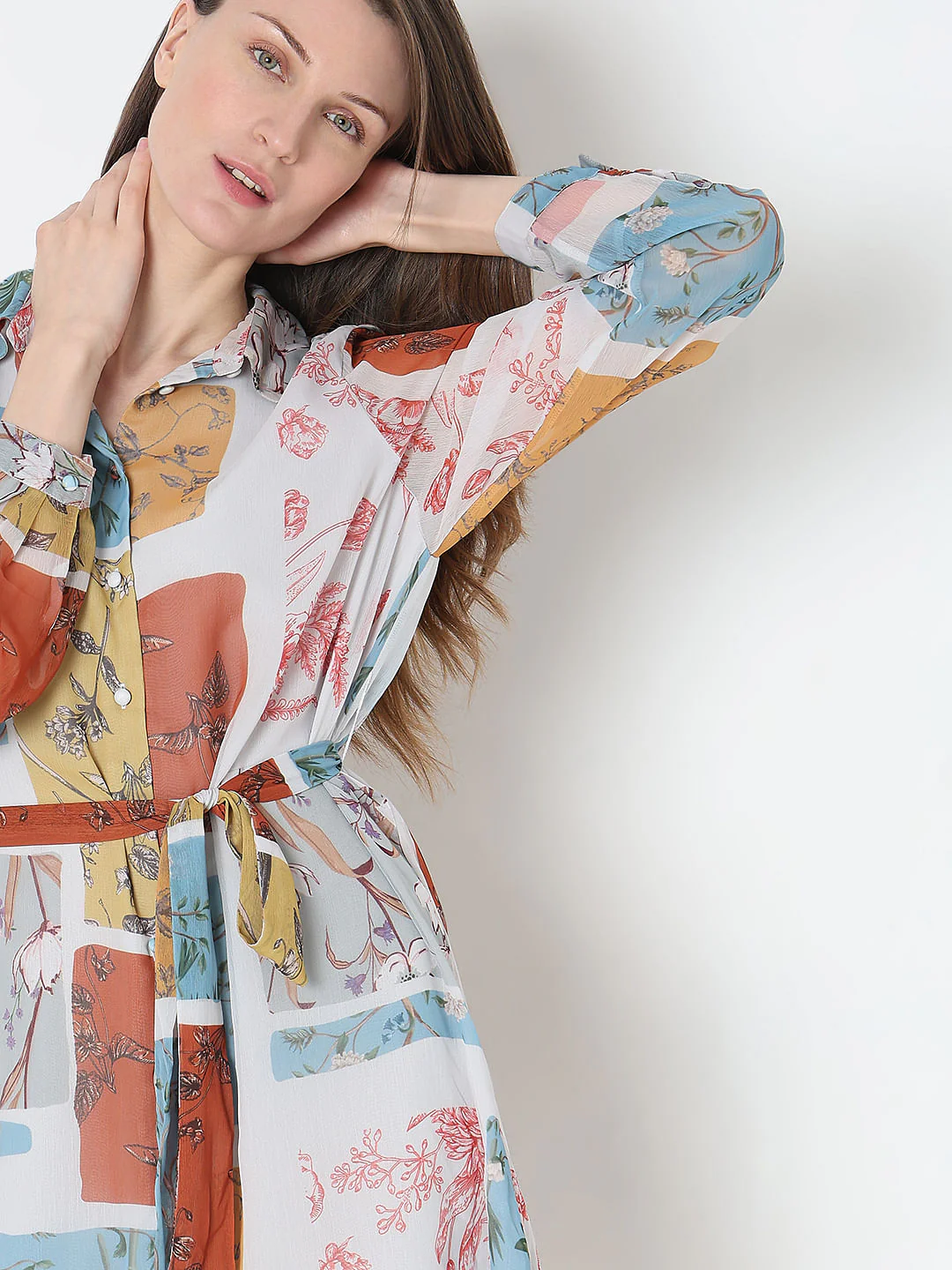 Multi-Colour Printed Shirt Dress - Image 6
