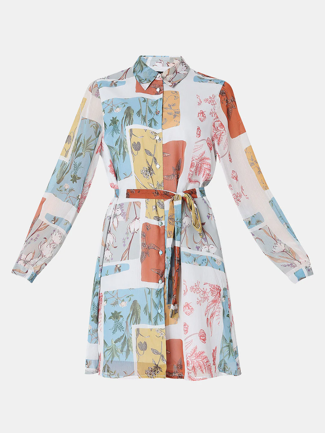 Multi-Colour Printed Shirt Dress - Image 7