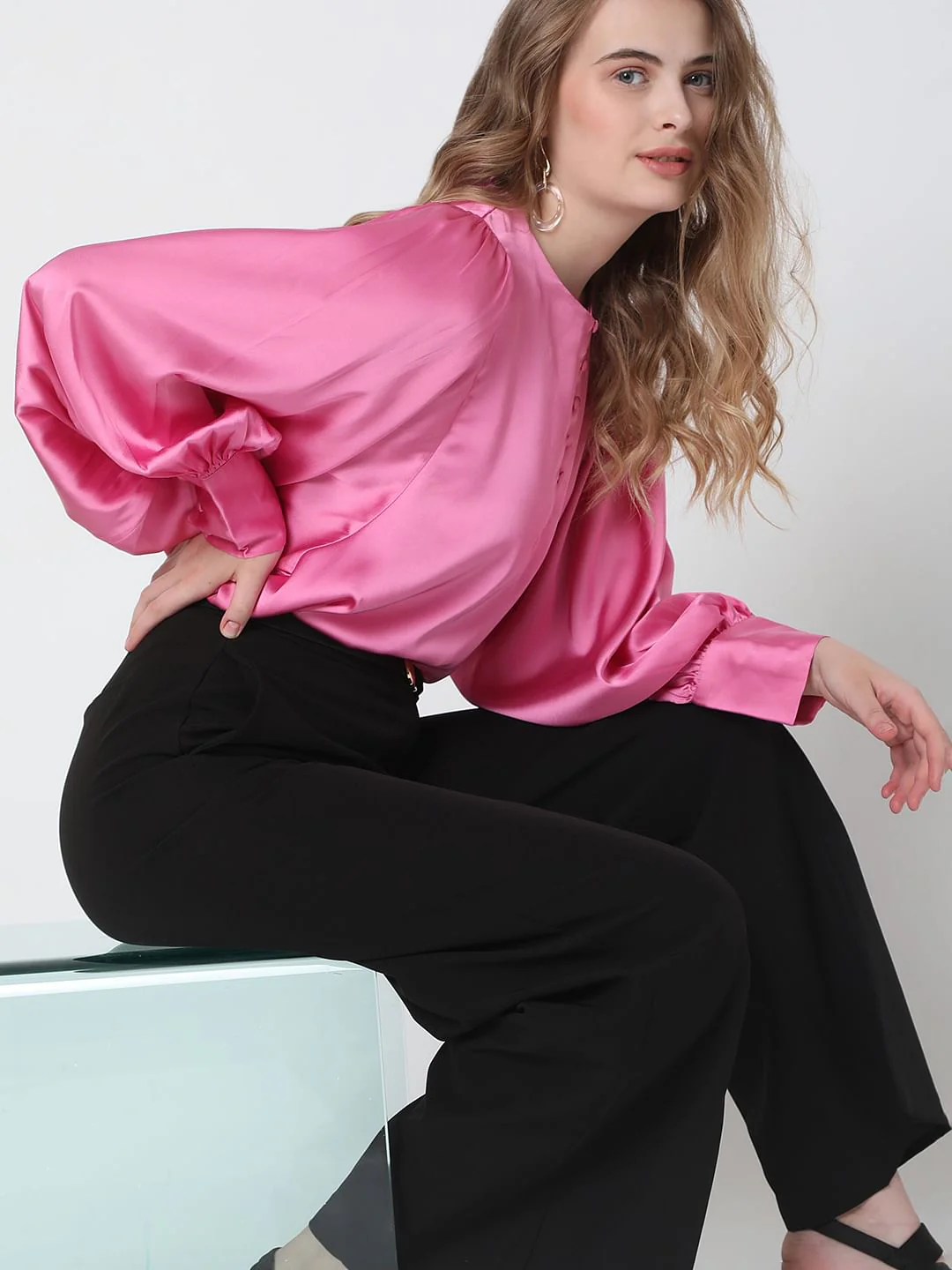 Pink Satin Top