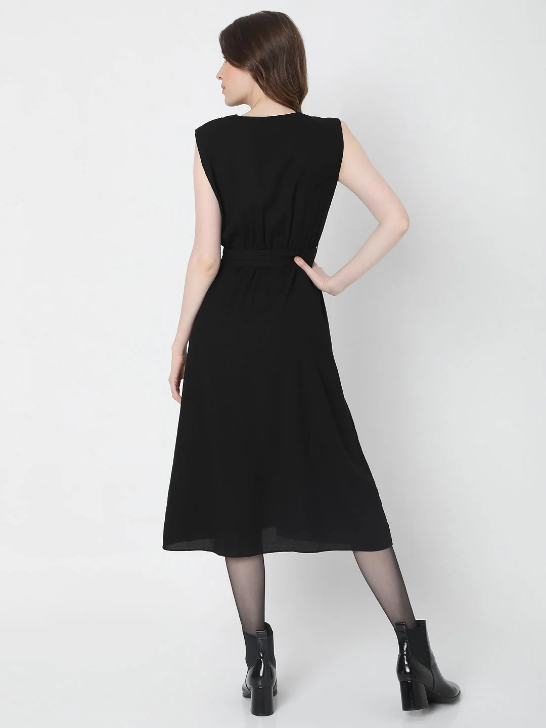 Black Sleeveless Midi Dress - Image 4