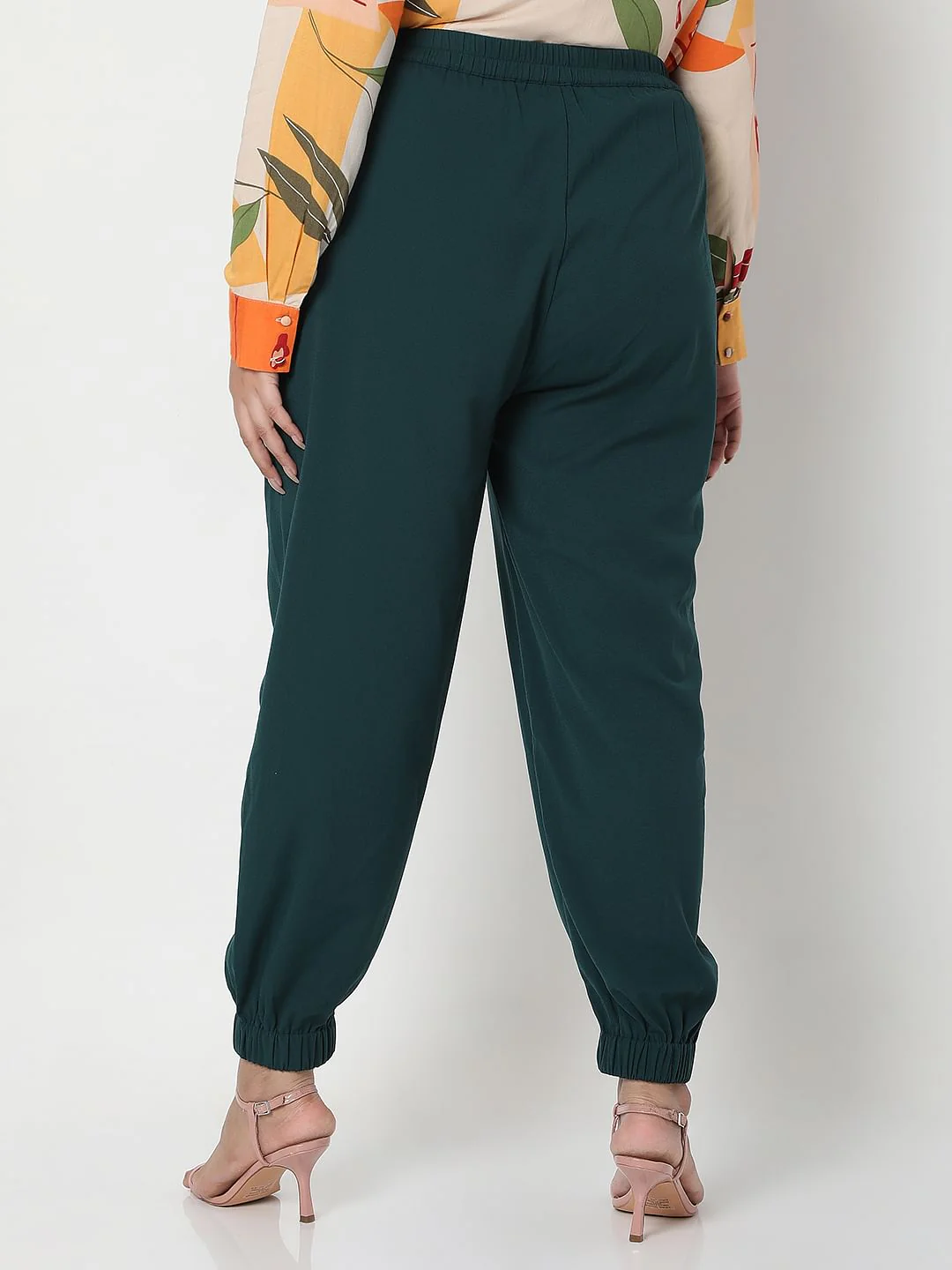 Curve Dark Green High Rise Co-Ord Set Pants - Image 4