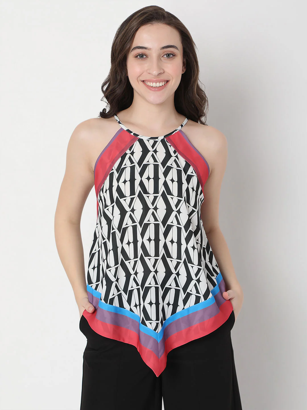White Typographic Print Top - Image 2