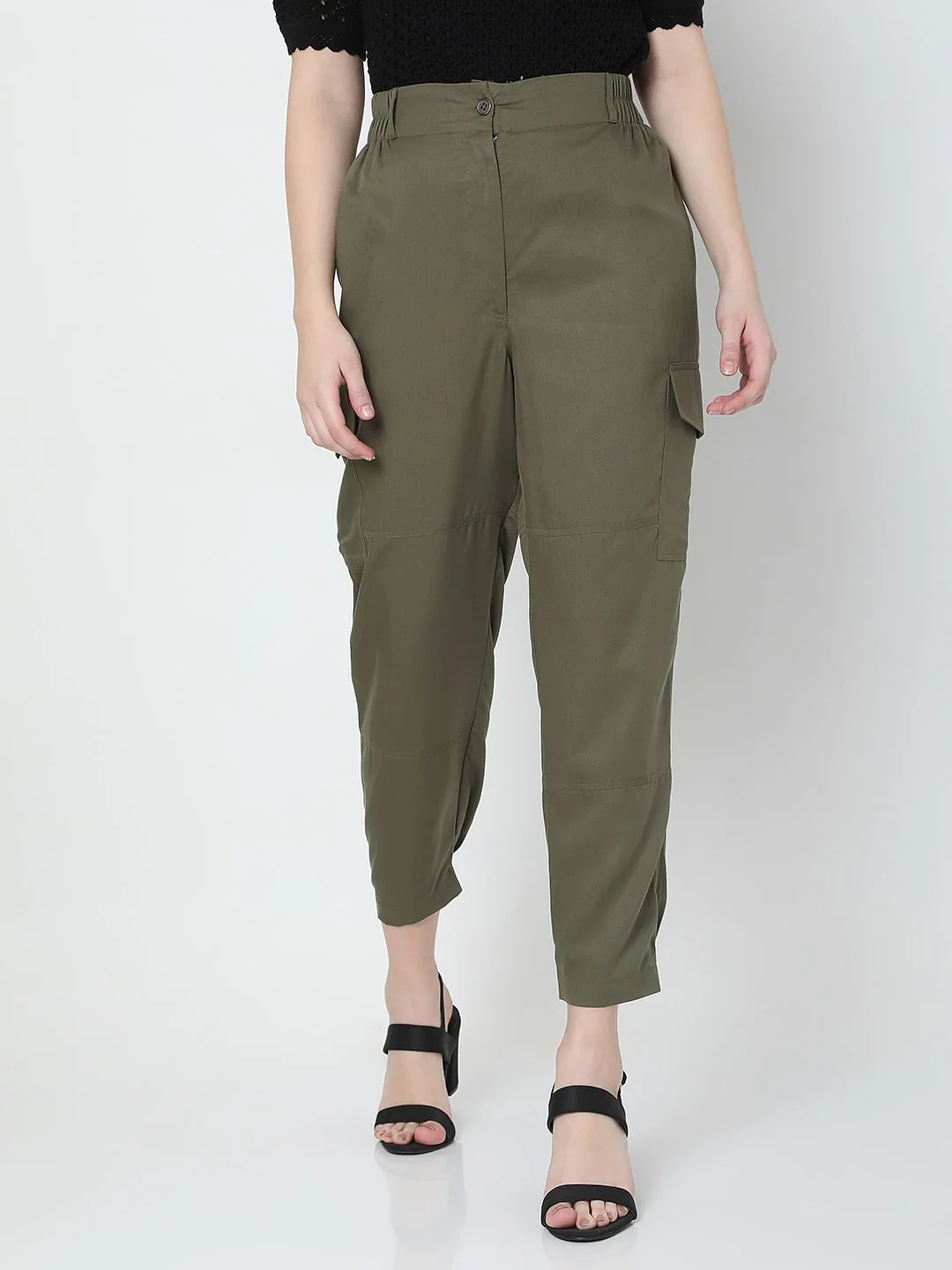 Green High Rise Utility Co-Ord Set Pants - Image 2