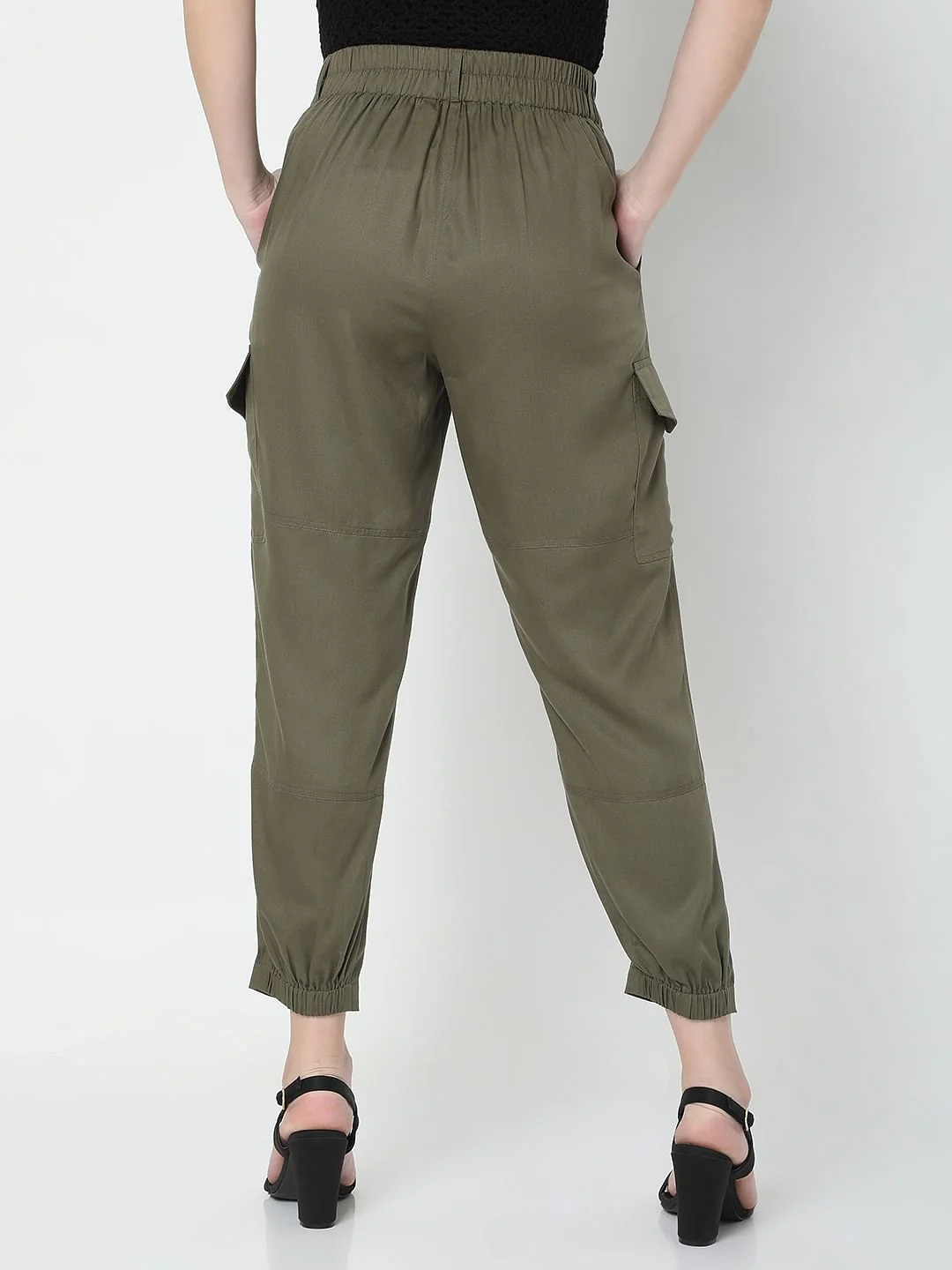 Green High Rise Utility Co-Ord Set Pants - Image 4