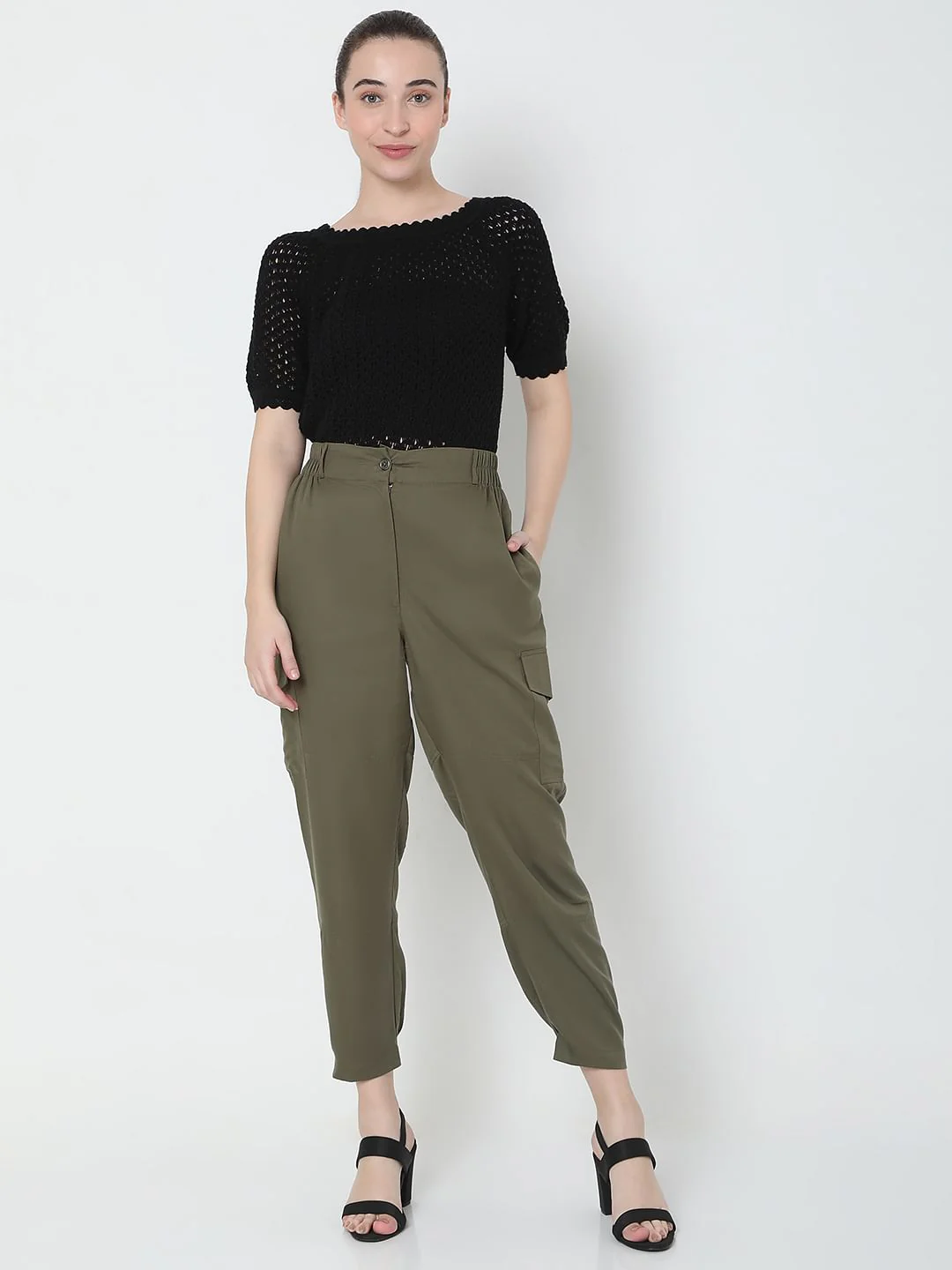 Green High Rise Utility Co-Ord Set Pants - Image 6