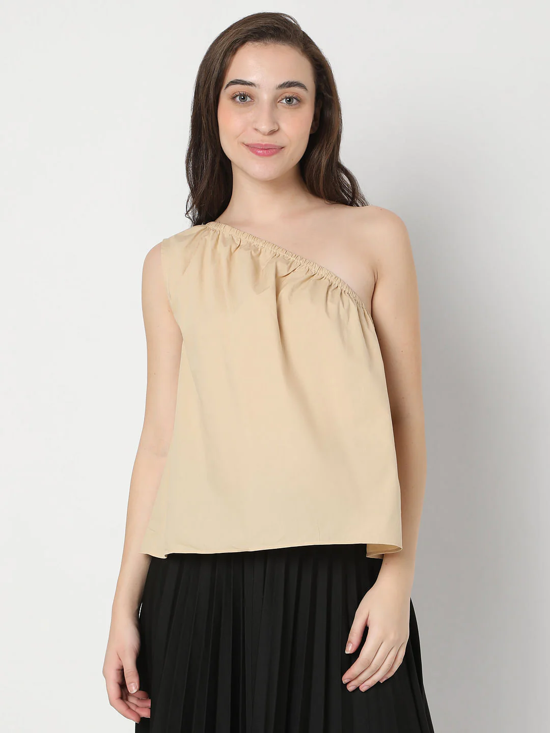 Beige One-Shoulder Top - Image 2