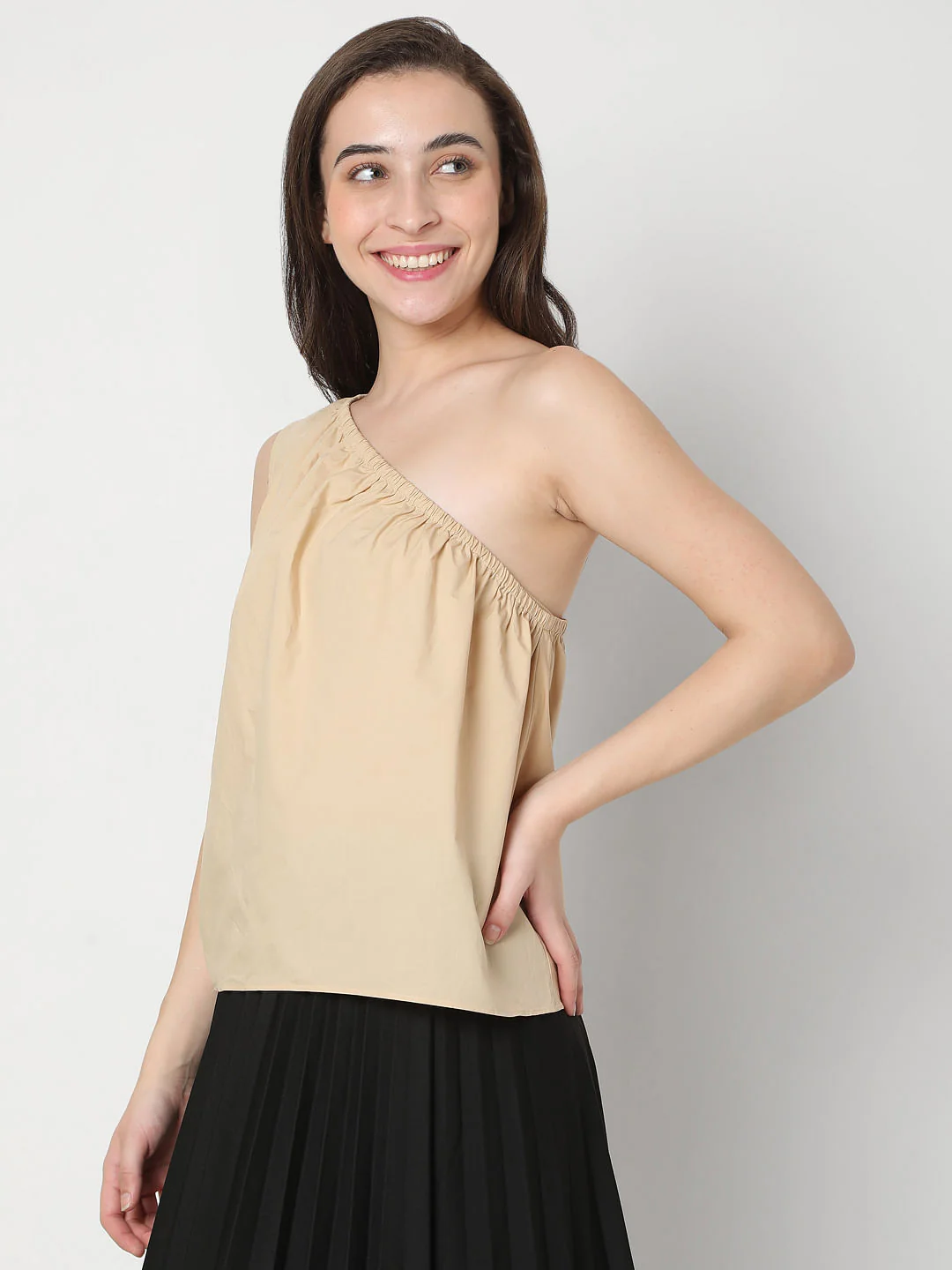 Beige One-Shoulder Top - Image 3