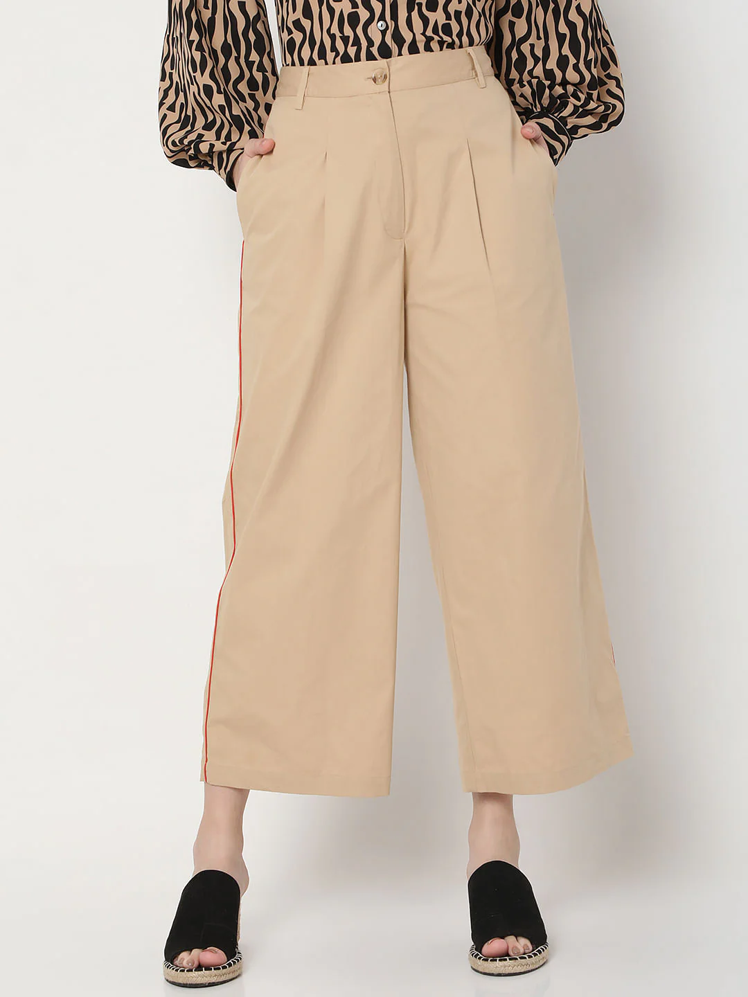 Brown High Rise Wide-Leg Pants - Image 2