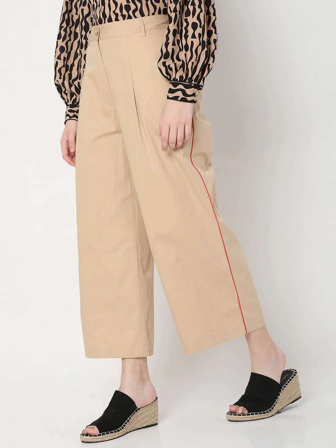 Brown High Rise Wide-Leg Pants - Image 3