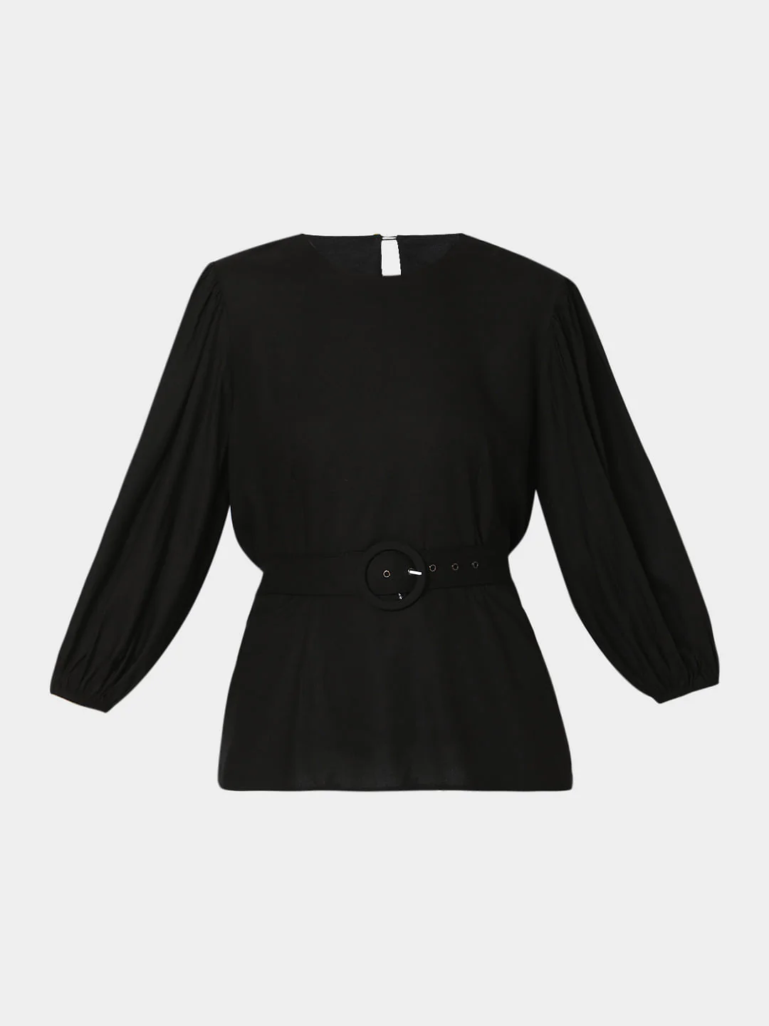 Black Puff Sleeves Top - Image 7
