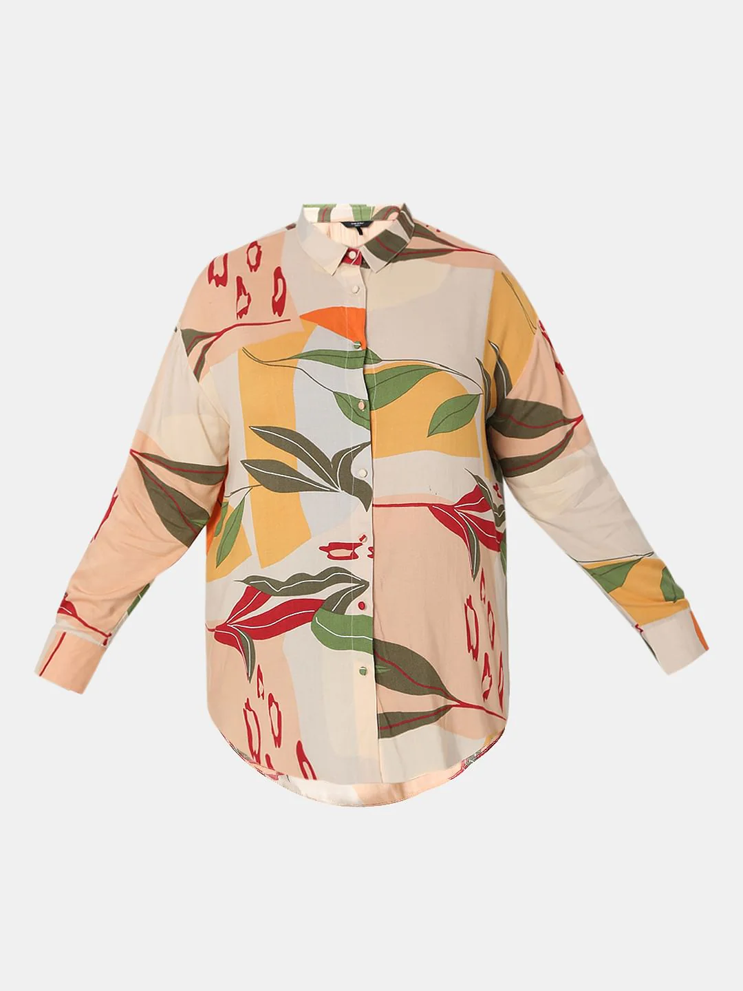 Curve Brown Printed Co-Ord Set Shirt - Image 7