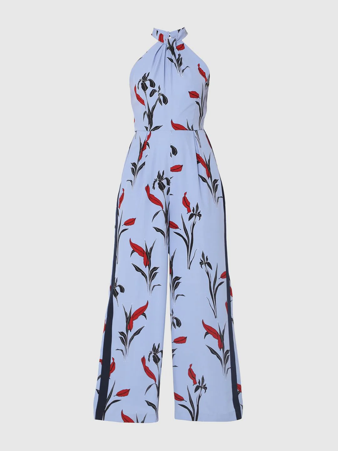 Blue Floral Print Jumpsuit - Image 6