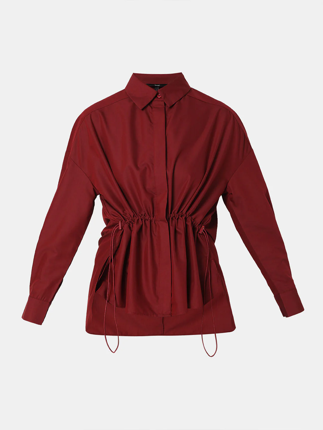 Dark Red High-Low Shirt - Image 7